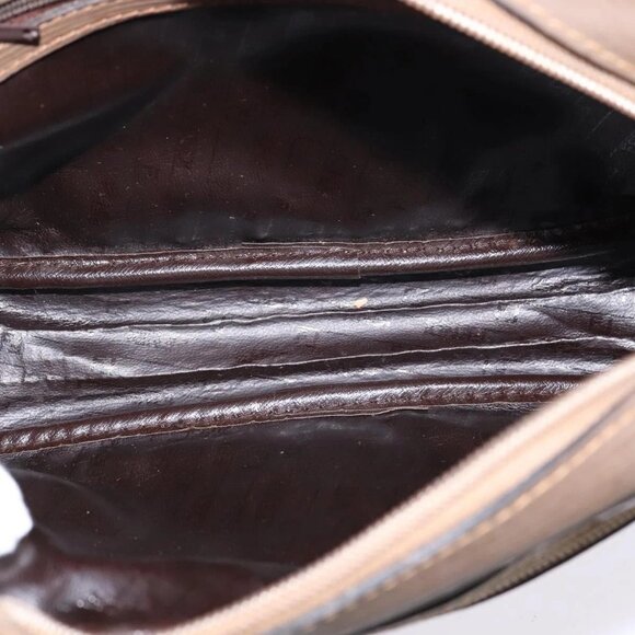 FENDI Zucchino Canvas Shoulder Bag Coated Canvas Beige Auth - Picture 10 of 16